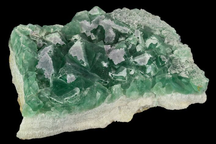 Apple-Green, Octahedral Fluorite Crystal Cluster - China #128807